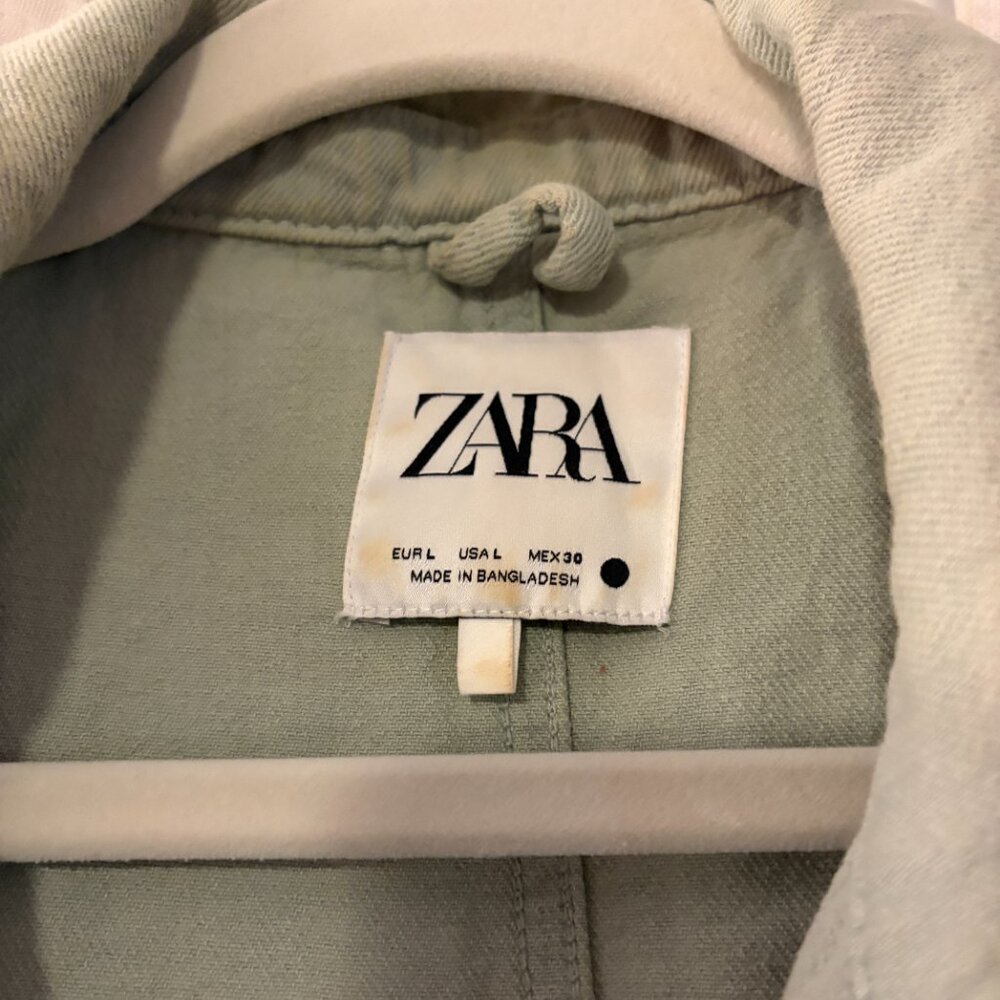 Zara - Sage Green Soft Chore Jacket - Picture 2 of 3
